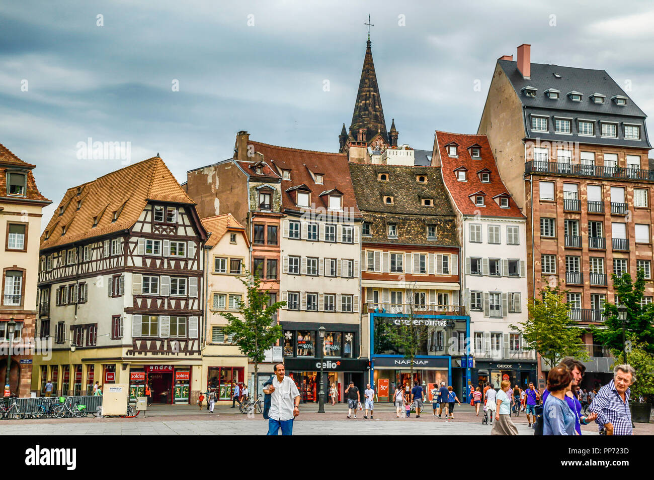 People in Place Gutenberg in the old part of the city of Strasbourg,  France, with the square surrounded by historic and beautiful buildings  Stock Photo - Alamy
