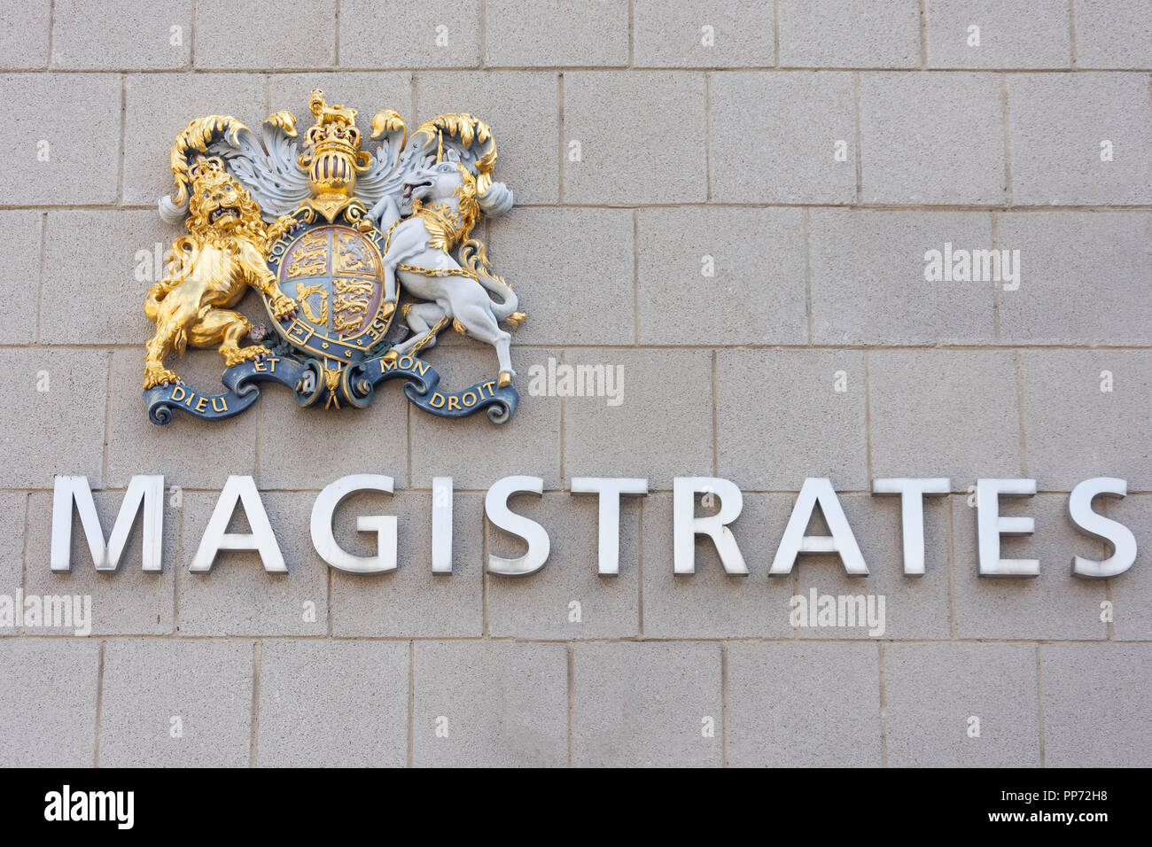 Bexley Magistrates' Court sign, Norwich Place, Bexleyheath, London Borough of Bexley, Greater London, England, United Kingdom Stock Photo