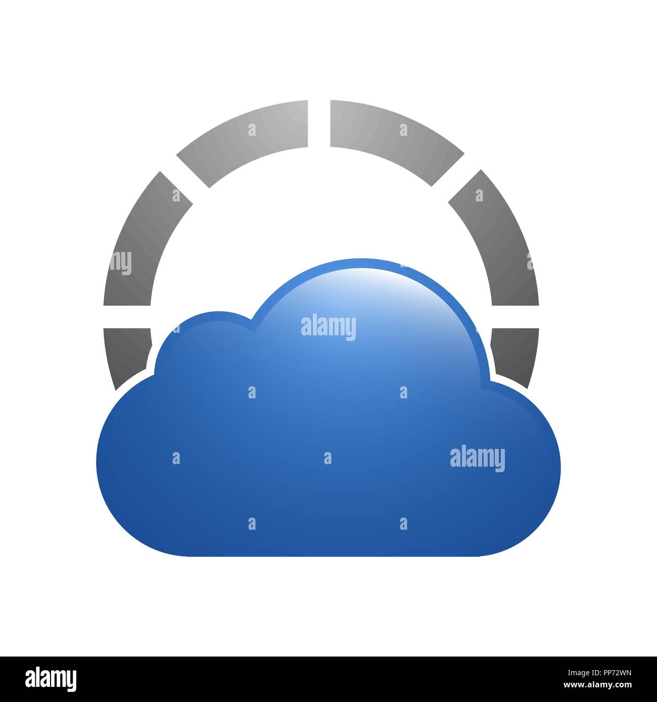 A minimalistic icon (logo) representing stylized cloud and a target ...