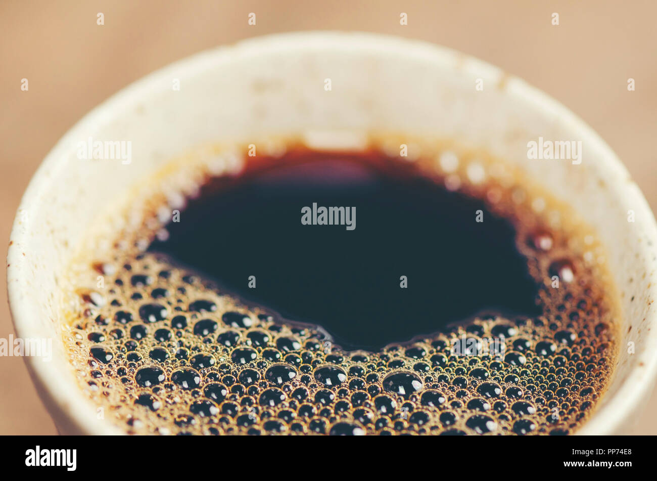 black coffee, Americano, vintage filter image Stock Photo Alamy