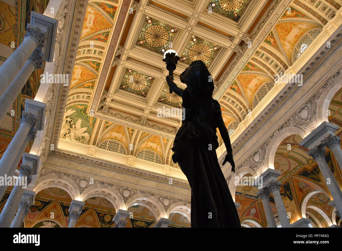 Inside the historic Library of Congress, Washington D.C. Stock Photo