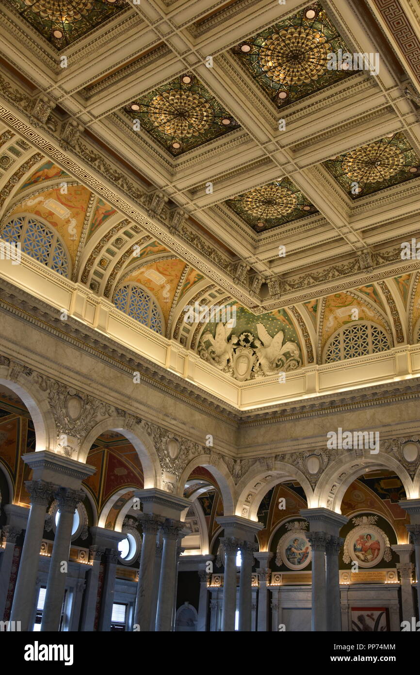 Inside the historic Library of Congress, Washington D.C. Stock Photo