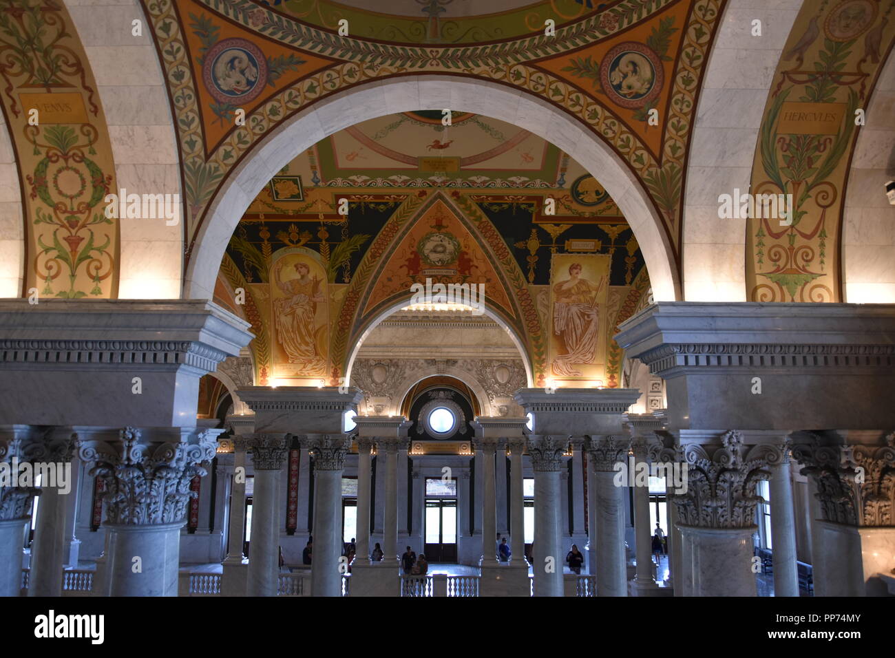 Inside the historic Library of Congress, Washington D.C. Stock Photo