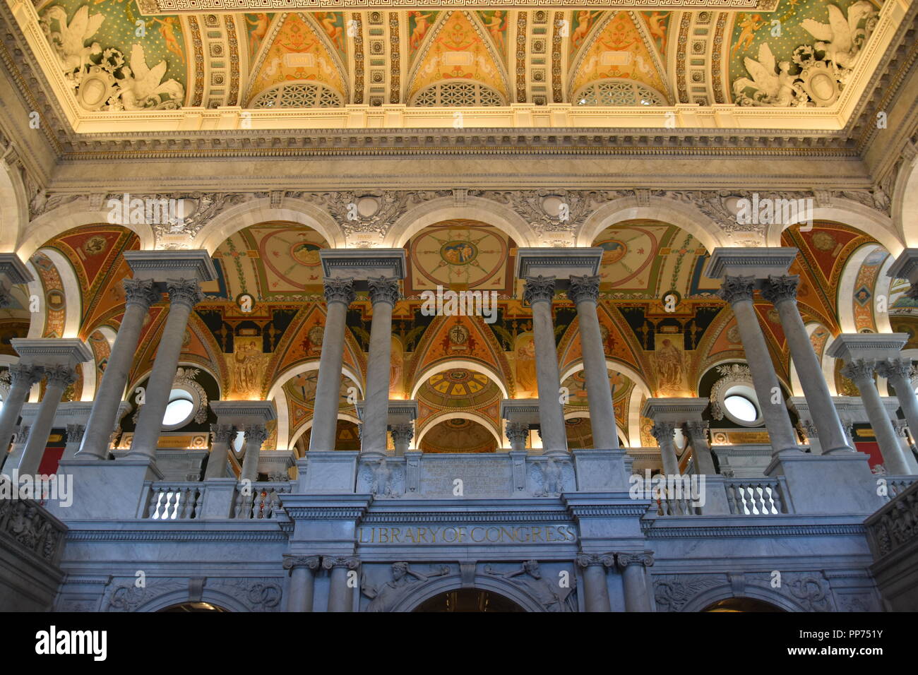 Inside the historic Library of Congress, Washington D.C. Stock Photo