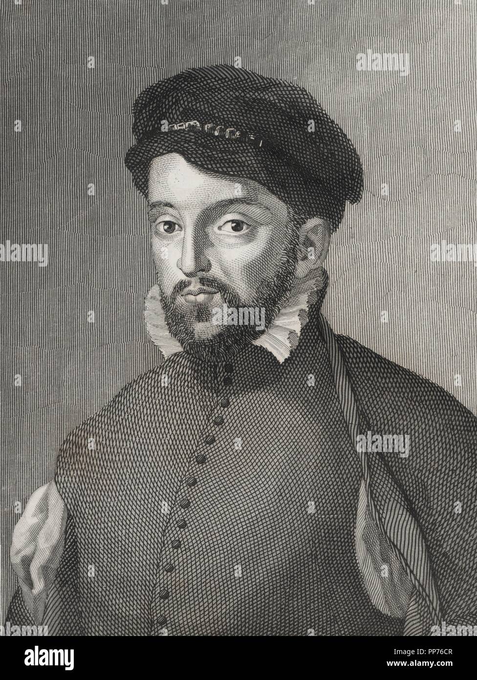 Antonio Pérez del Hierro (1540-1611), secretario del rey Felipe II. Traidor  a la corona huído a Francia. Grabado de 1854 Stock Photo - Alamy