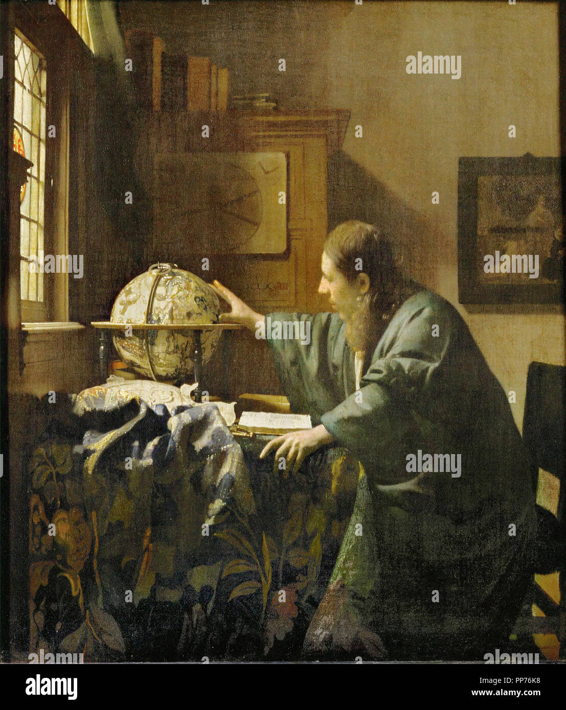 Johannes Vermeer / 'The Astronomer', c. 1668, Oil on canvas, 51 x 45 cm. Museum: MUSEE DU LOUVRE. Stock Photo