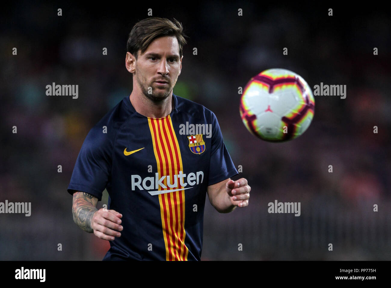 Girona; Leo Messi of FC Barcelona 
