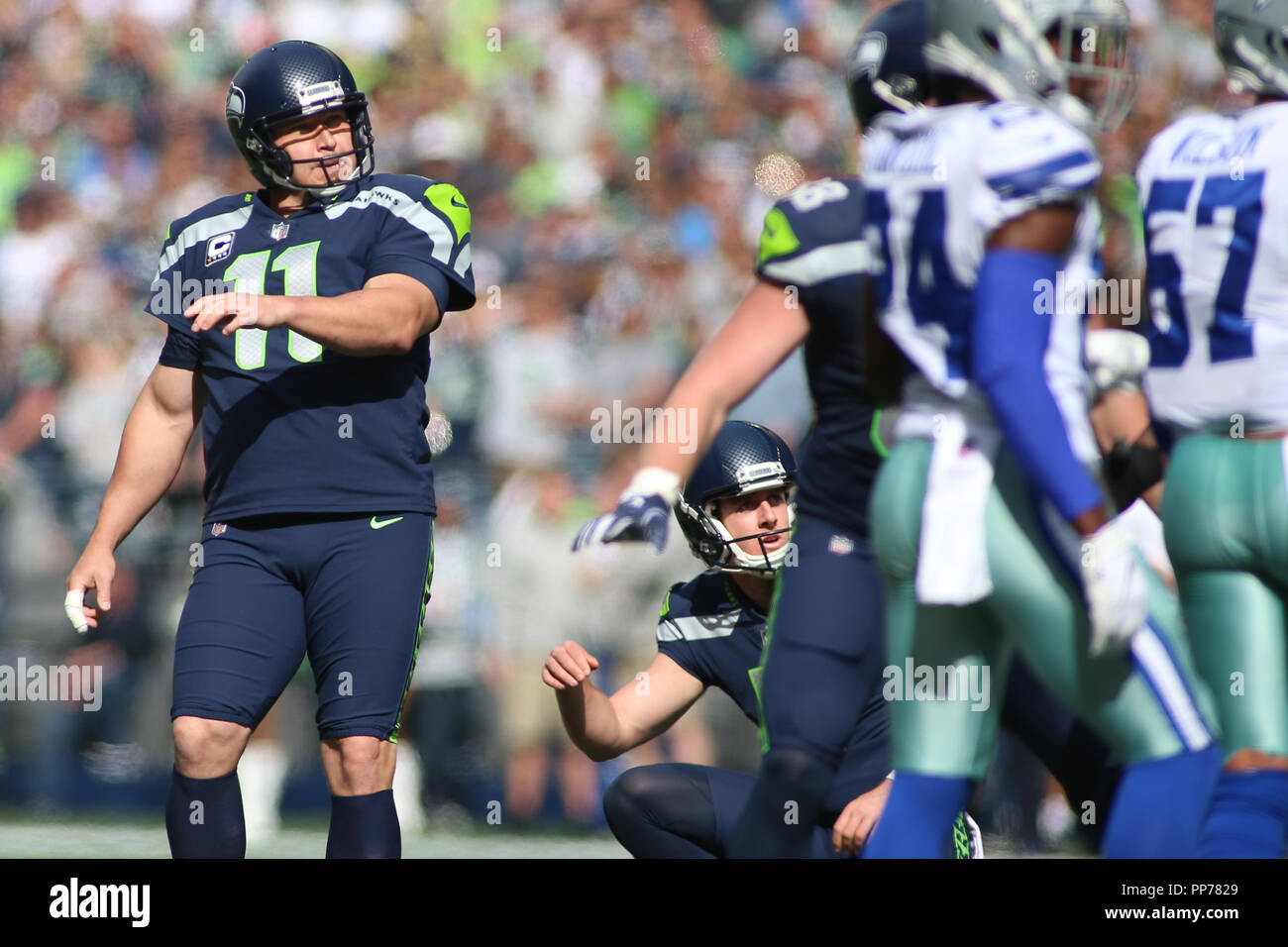 Seattle, WA, USA. 23rd Sep, 2018. Seattle Seahawks kicker Sebastian