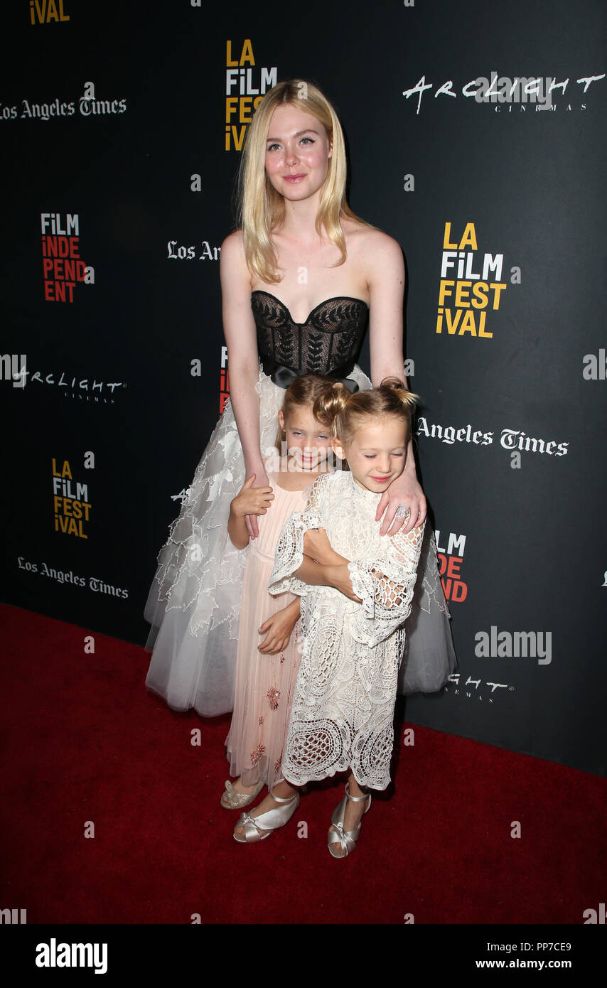 Culver City, Ca. 23rd Sep, 2018. Elle Fanning, Anniston Price, Tinsley Price, at the LAFF World Premiere of Galveston at the ArcLight in Culver City, California on September 23, 2018. Credit: Faye Sadou/Media Punch/Alamy Live News Stock Photo