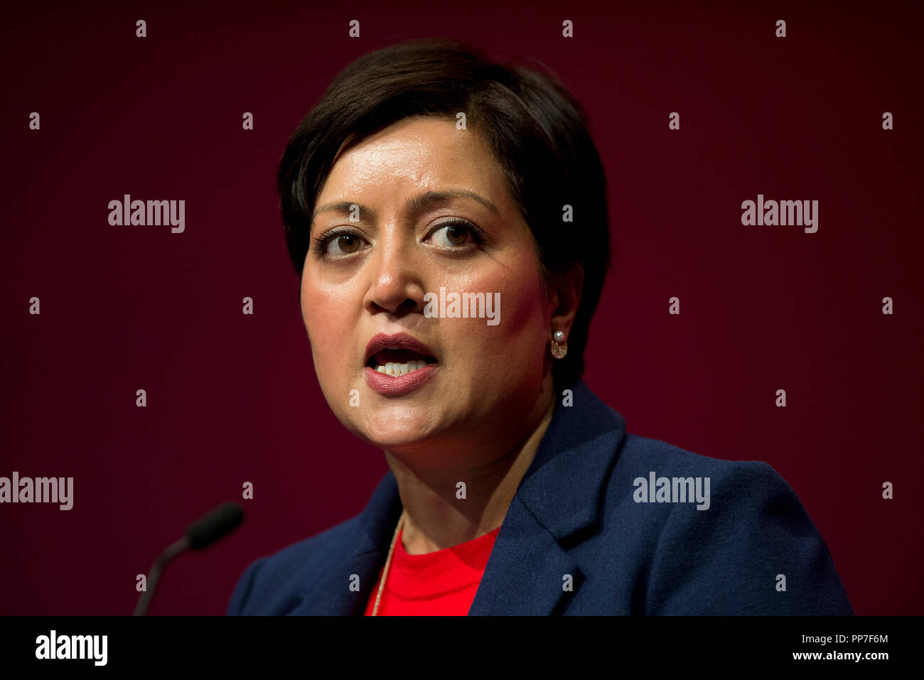 Liverpool, UK. 24th Sep, 2018. Rokhsana Fiaz, Mayor of Newham speaks at the Labour Party Conference in Liverpool. Credit: Russell Hart/Alamy Live News Stock Photo