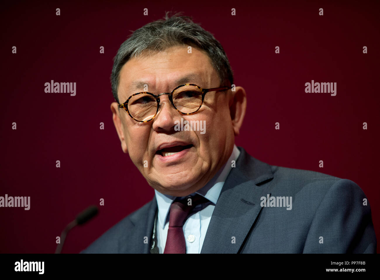 Liverpool, UK. 24th Sep, 2018. Sonny Leong CBE of Chinese for Labour speaks at the Labour Party Conference in Liverpool. Credit: Russell Hart/Alamy Live News Stock Photo