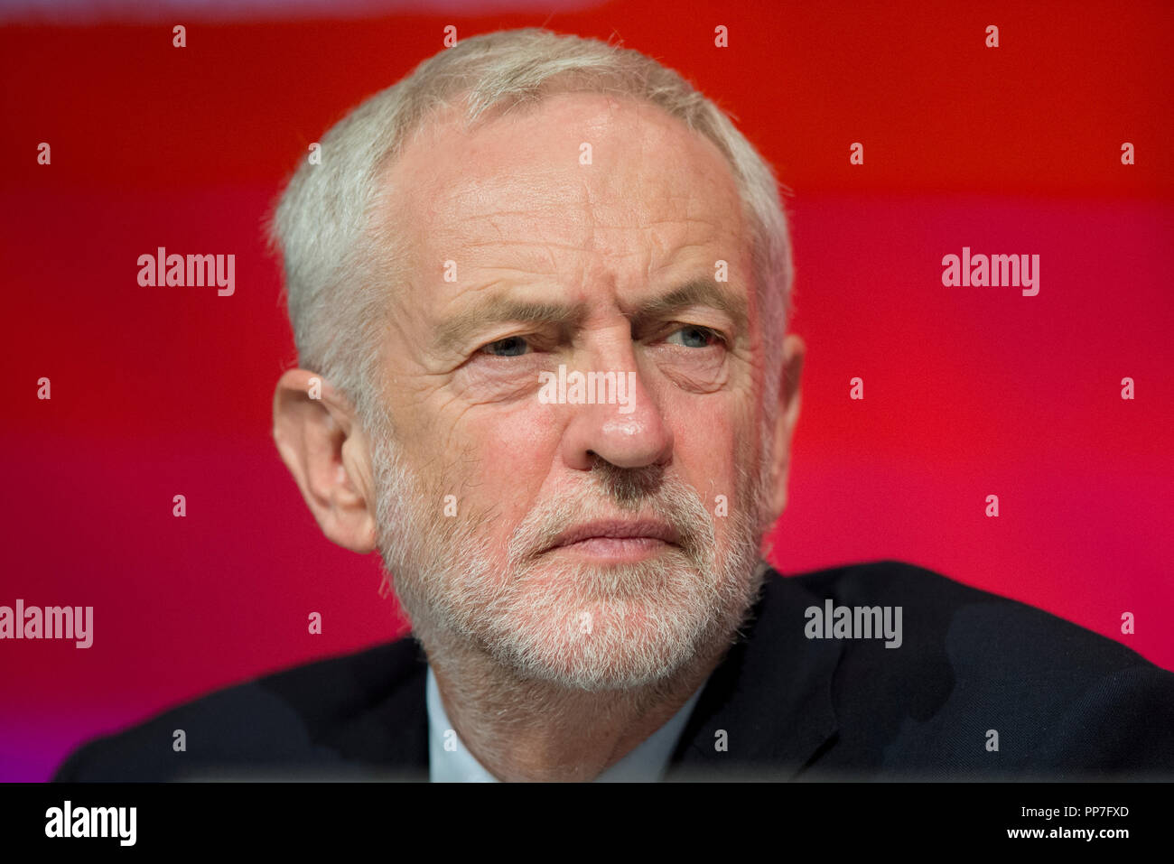 Liverpool, UK. 24th Sep, 2018. Jeremy Corbyn, Leader of the Opposition, Leader of the Labour Party and Labour MP for Islington North at the Labour Party Conference in Liverpool. Credit: Russell Hart/Alamy Live News Stock Photo