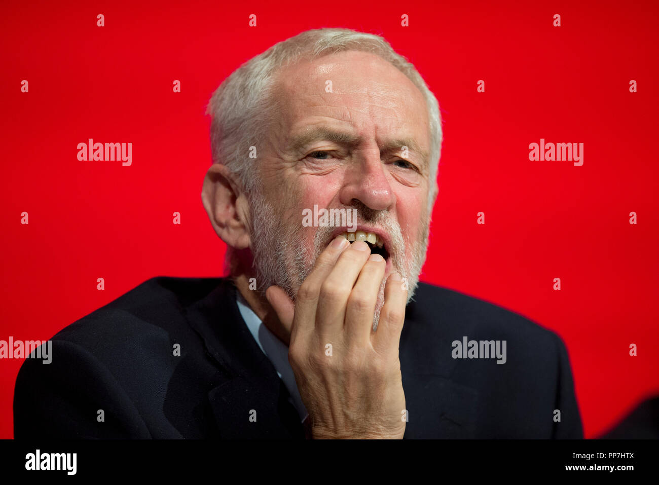 Liverpool, UK. 24th September 2018. Jeremy Corbyn, Leader of the Opposition, Leader of the Labour Party and Labour MP for Islington North attends theLabour Party Conference in Liverpool. © Russell Hart/Alamy Live News. Stock Photo