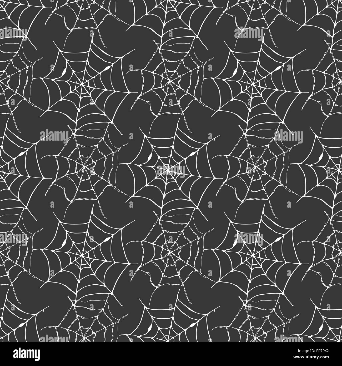 Spider web seamless pattern vector illustration. Hand drawn sketched ...