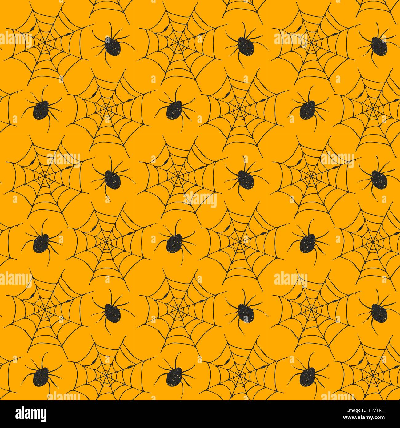 Spider web seamless pattern vector illustration. Hand drawn sketched ...