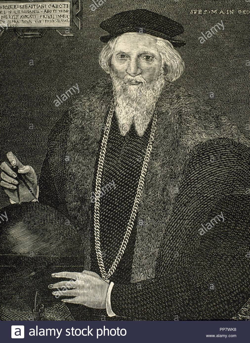1557). Italian explorer. Portrait. Engraving by Capuz.