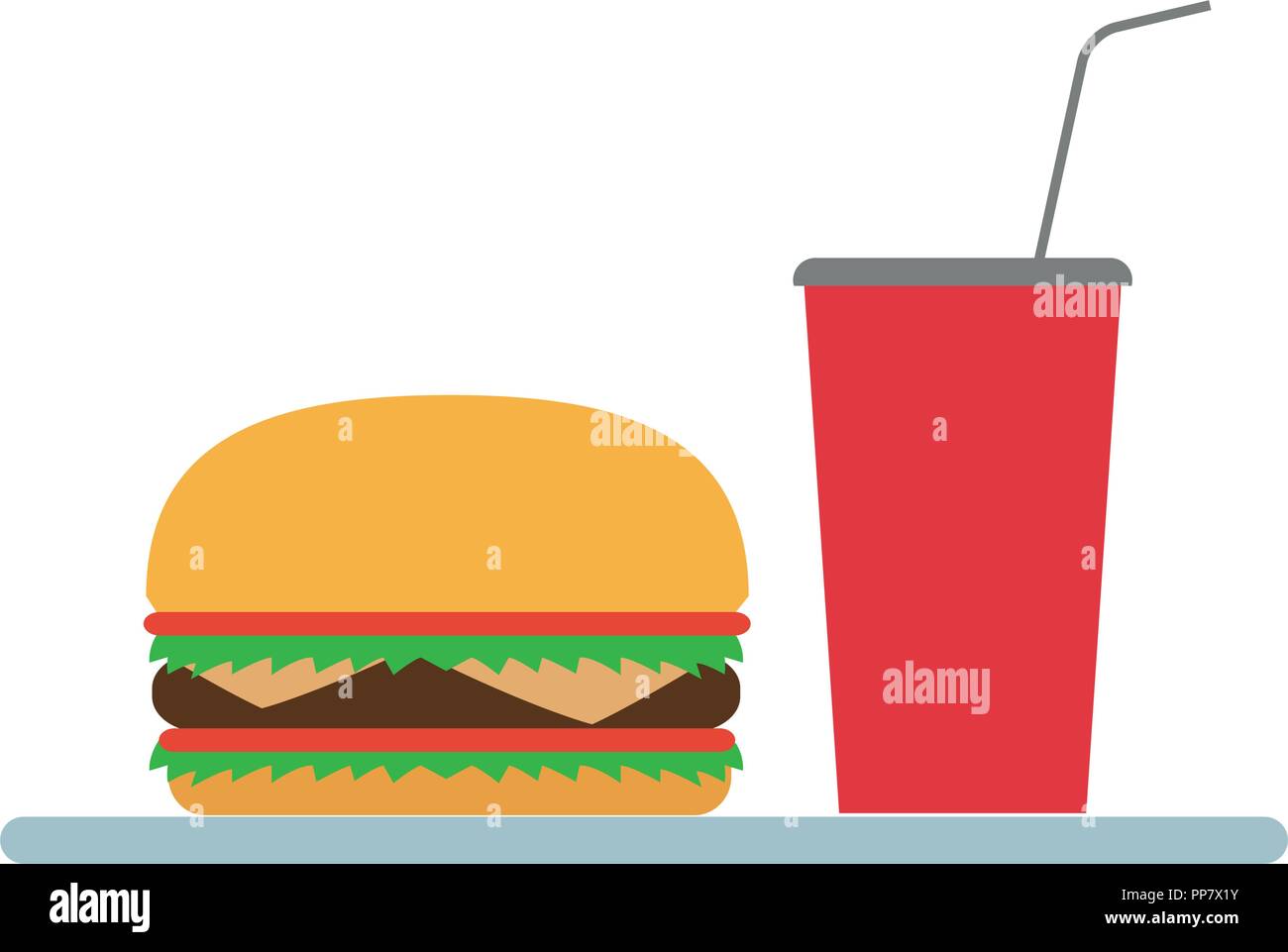 Hamburger and soda Stock Vector Image & Art - Alamy