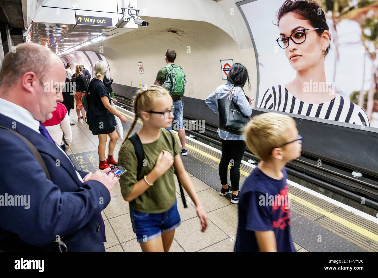 London England,UK,United Kingdom Great Britain,Oxford Circus Underground Station train Tube subway tube,mass transit,public transportation,inside inte Stock Photo