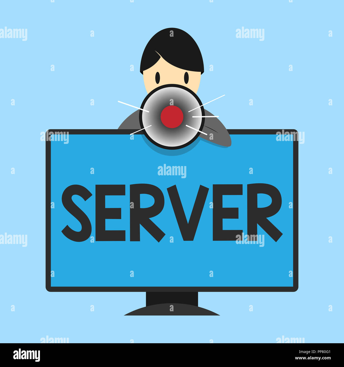Making Server Writing Word writing text Server. Business concept for computer program which ...