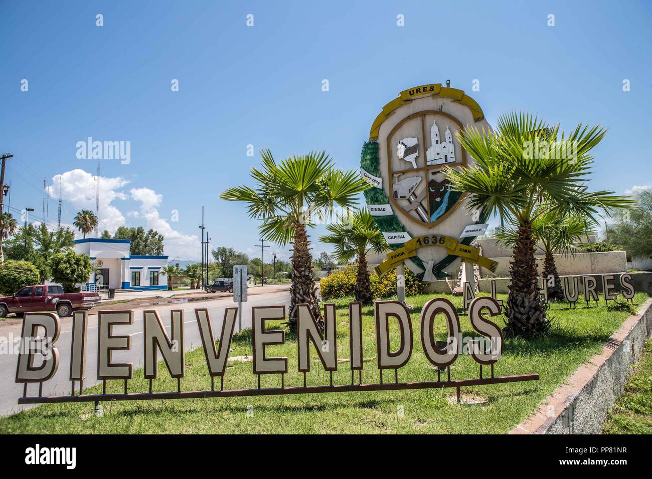 Bienvenidos a Ures. Entrada el pueblo de Ures, que forma parte de los pueblos del Rio Sonora. ** © Foto:LuisGutierrez/NortePhoto Stock Photo