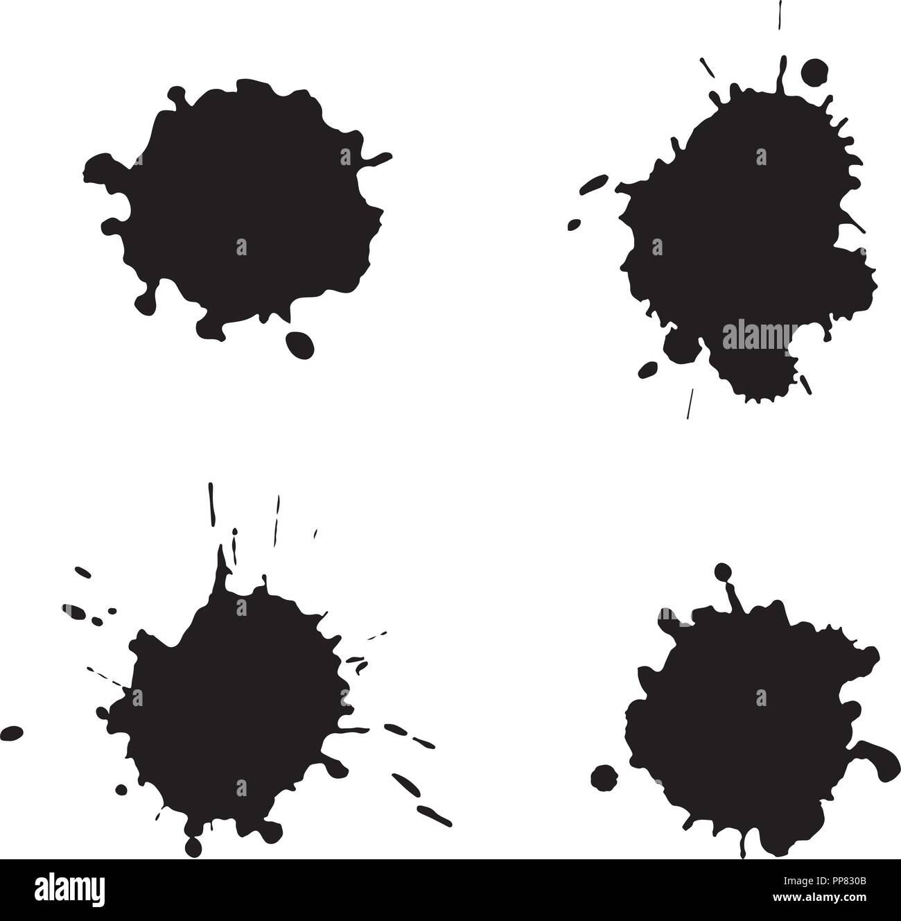 Vector illustration. Black ink spots set, texture of paint spots Stock Vector Image & Art Alamy