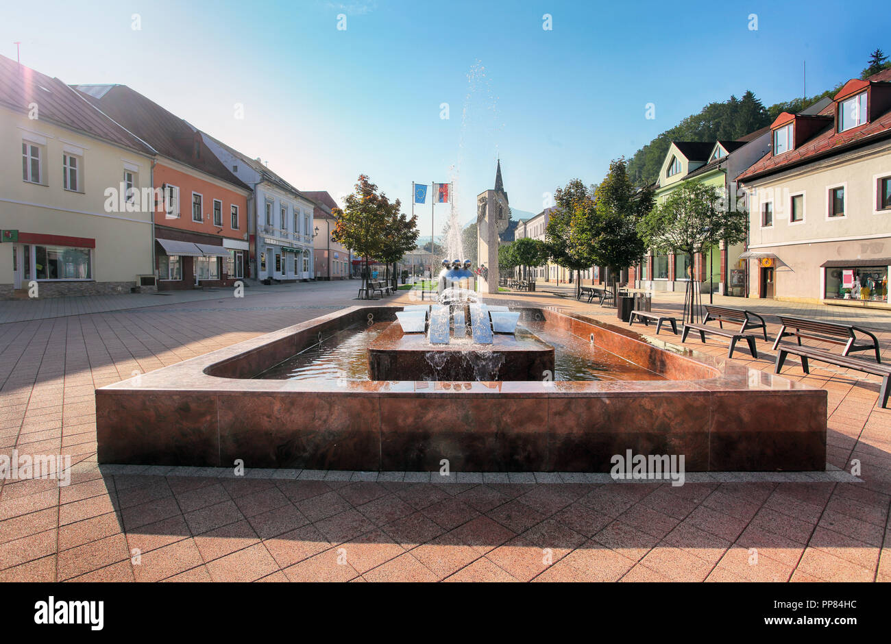 Slovakia Orava city, Square in Dolny Kubin Stock Photo