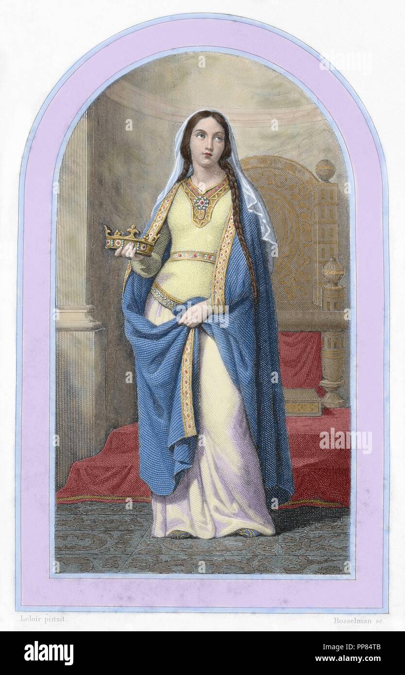 Saint Clotilde (475-545). Queen of All the Franks. Second wife of King  Clovis I. Colored engraving. 19th century Stock Photo - Alamy