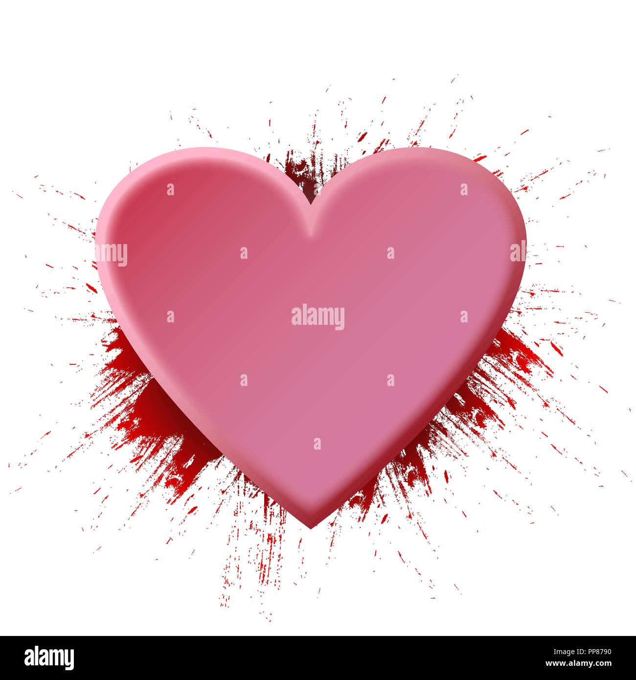 Template with heart and splashes in the background. Stock Vector