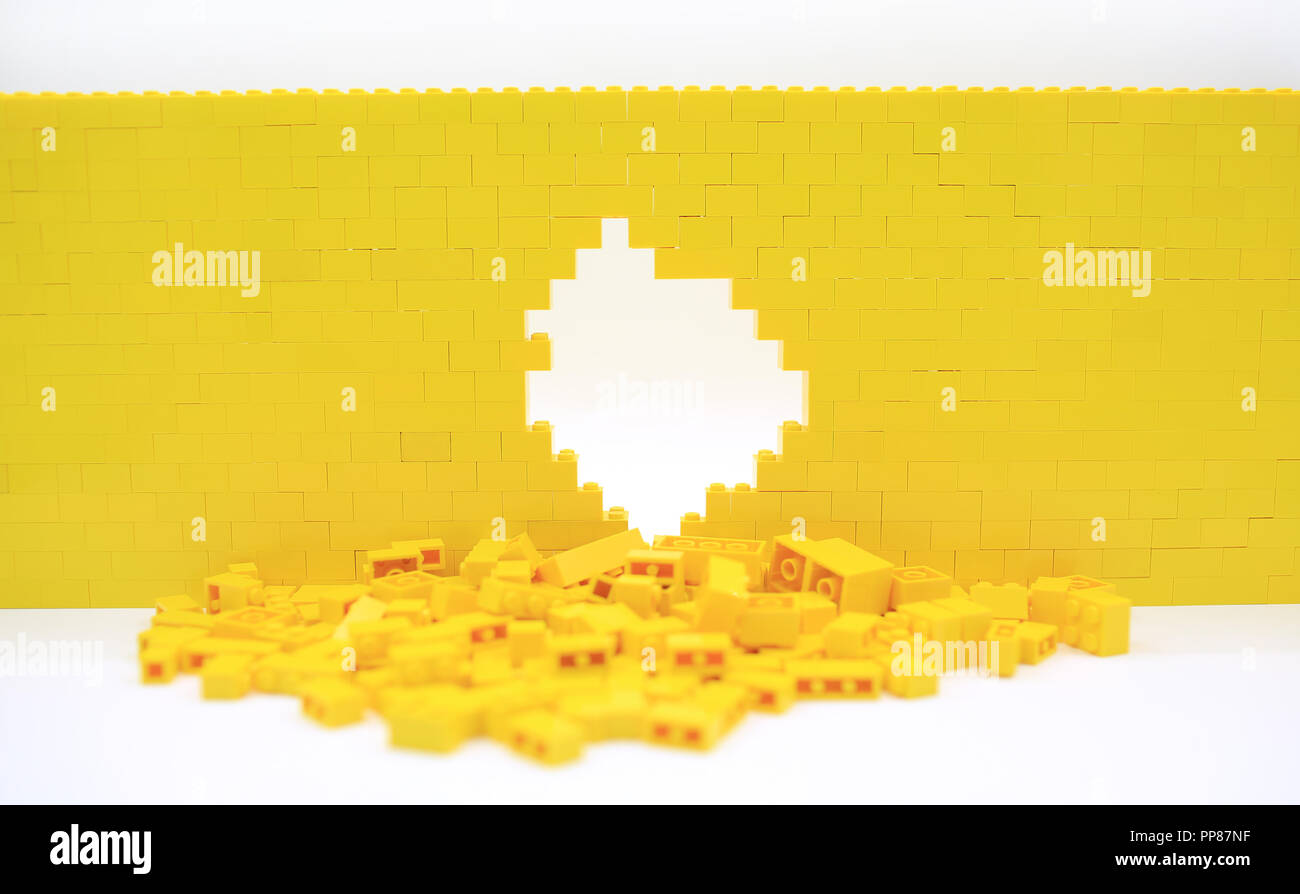 crack on wall Stock Photo