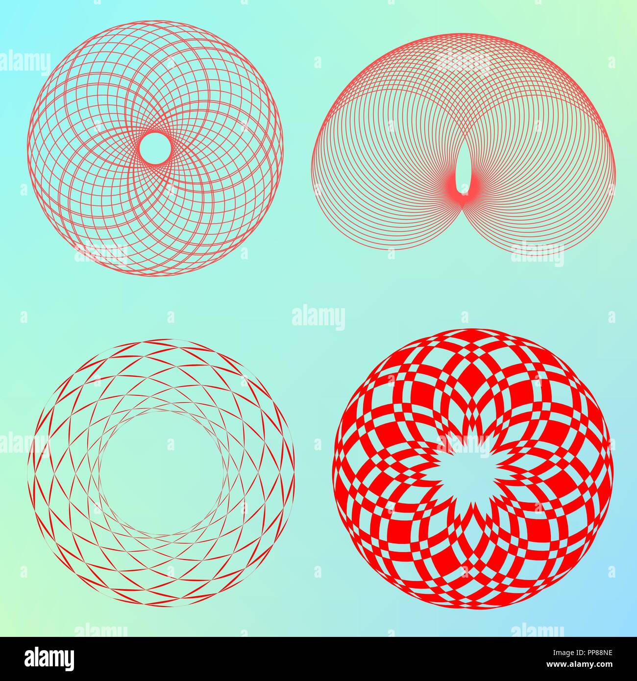Vector illustration of four beautiful decorative patterns Stock Vector ...