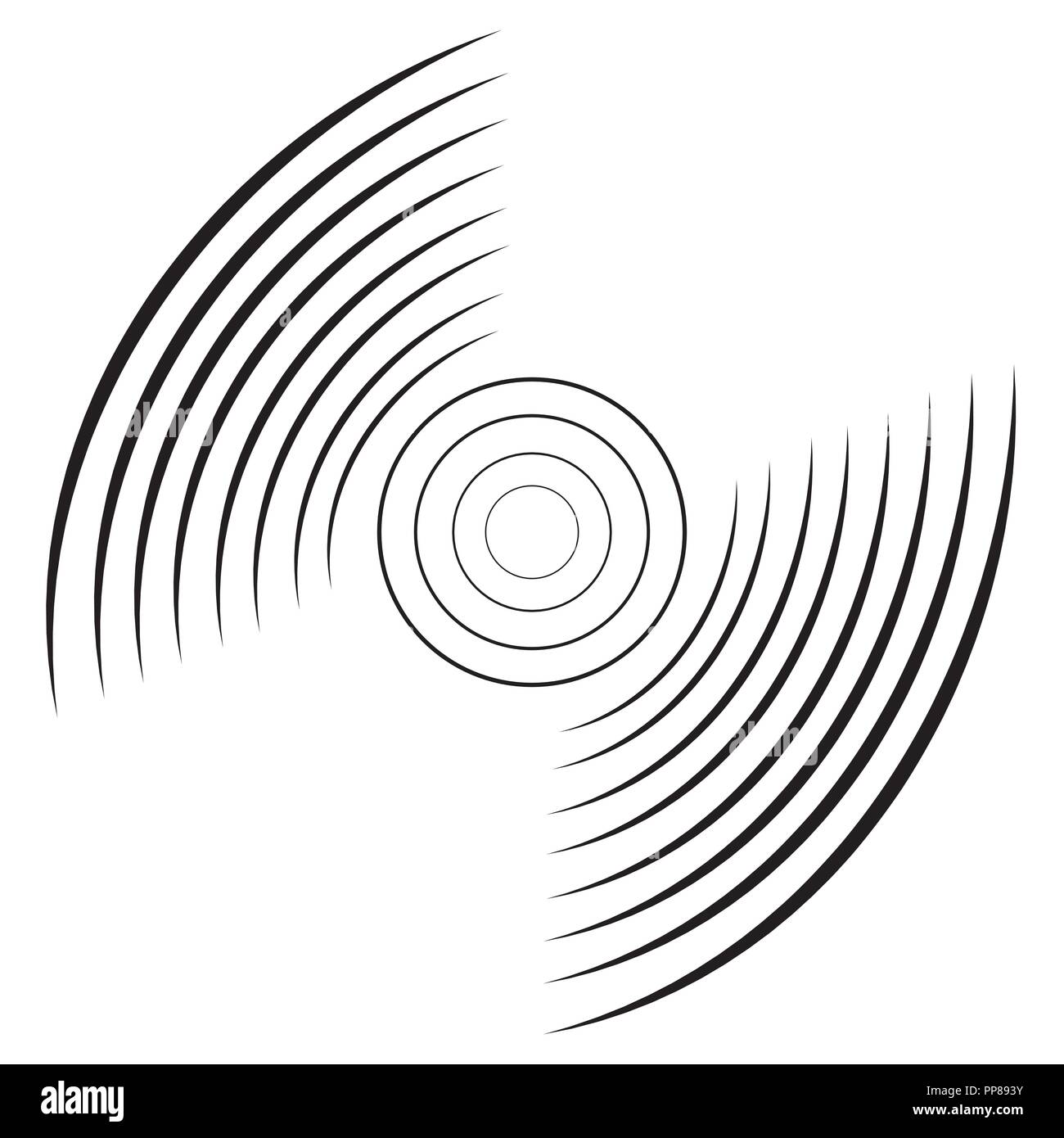 Vector illustration of abstract curves on a white background. Stock Vector