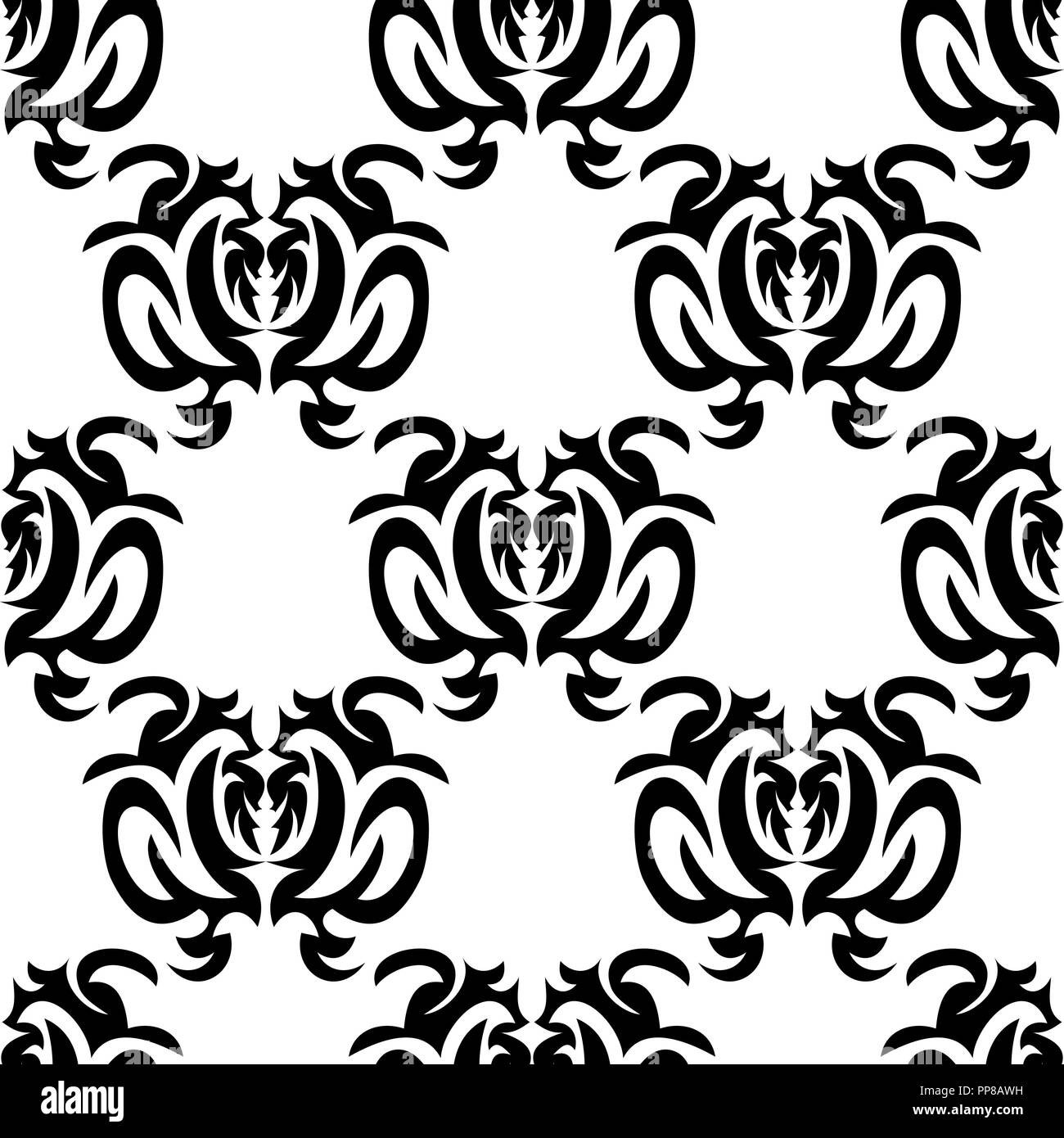 Vector illustration of seamless texture with decorative ornaments Stock ...