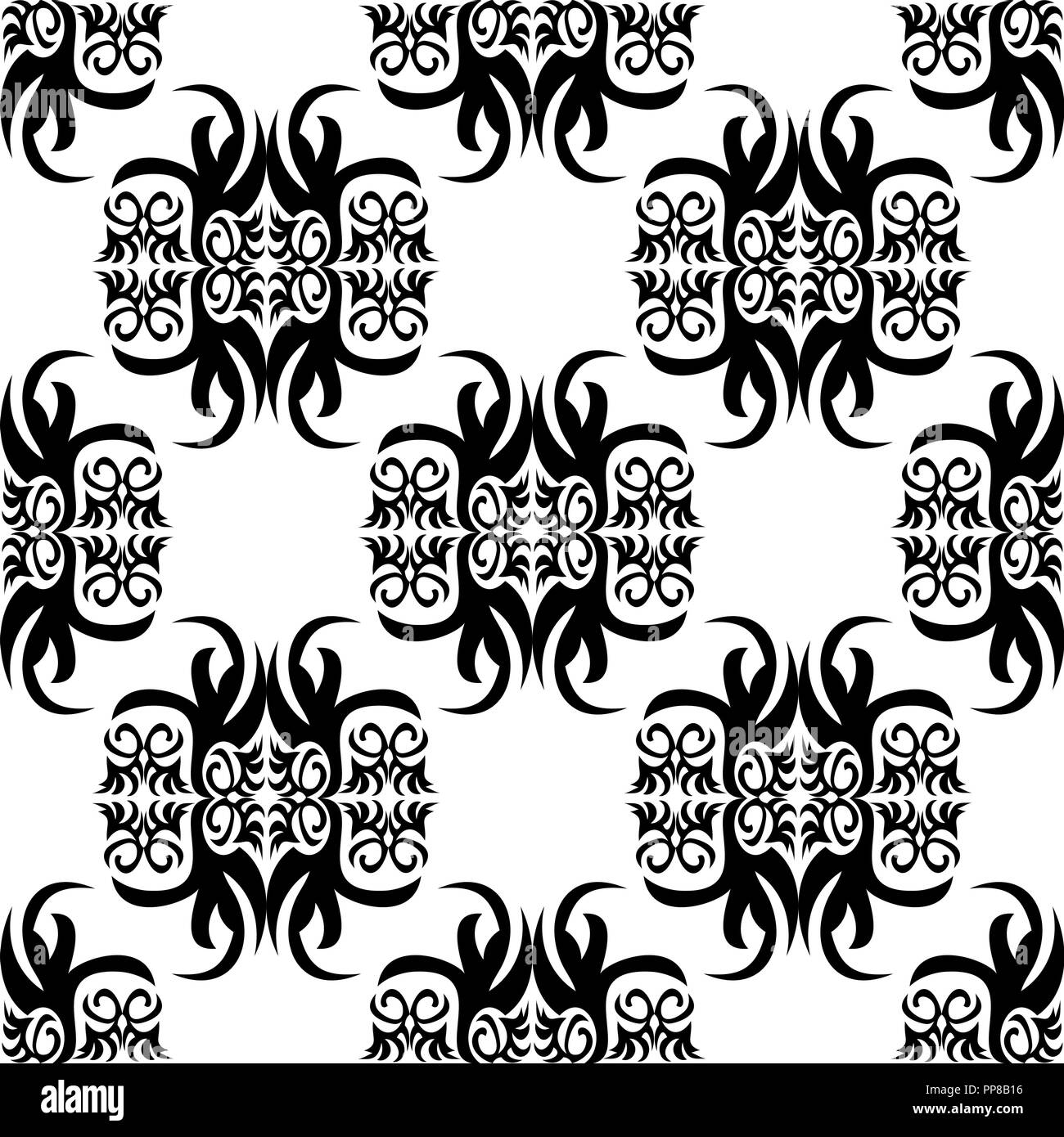 Vector illustration of seamless texture with decorative ornaments Stock ...