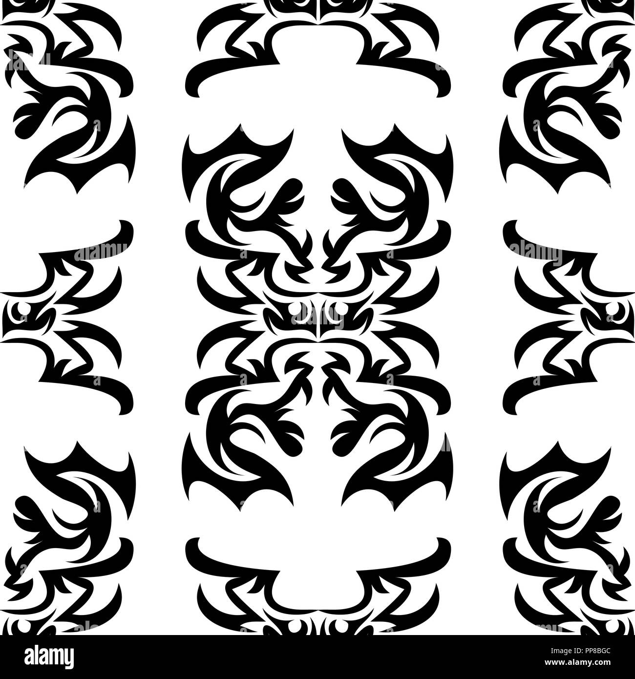 Vector illustration of seamless texture with ornaments Stock Vector