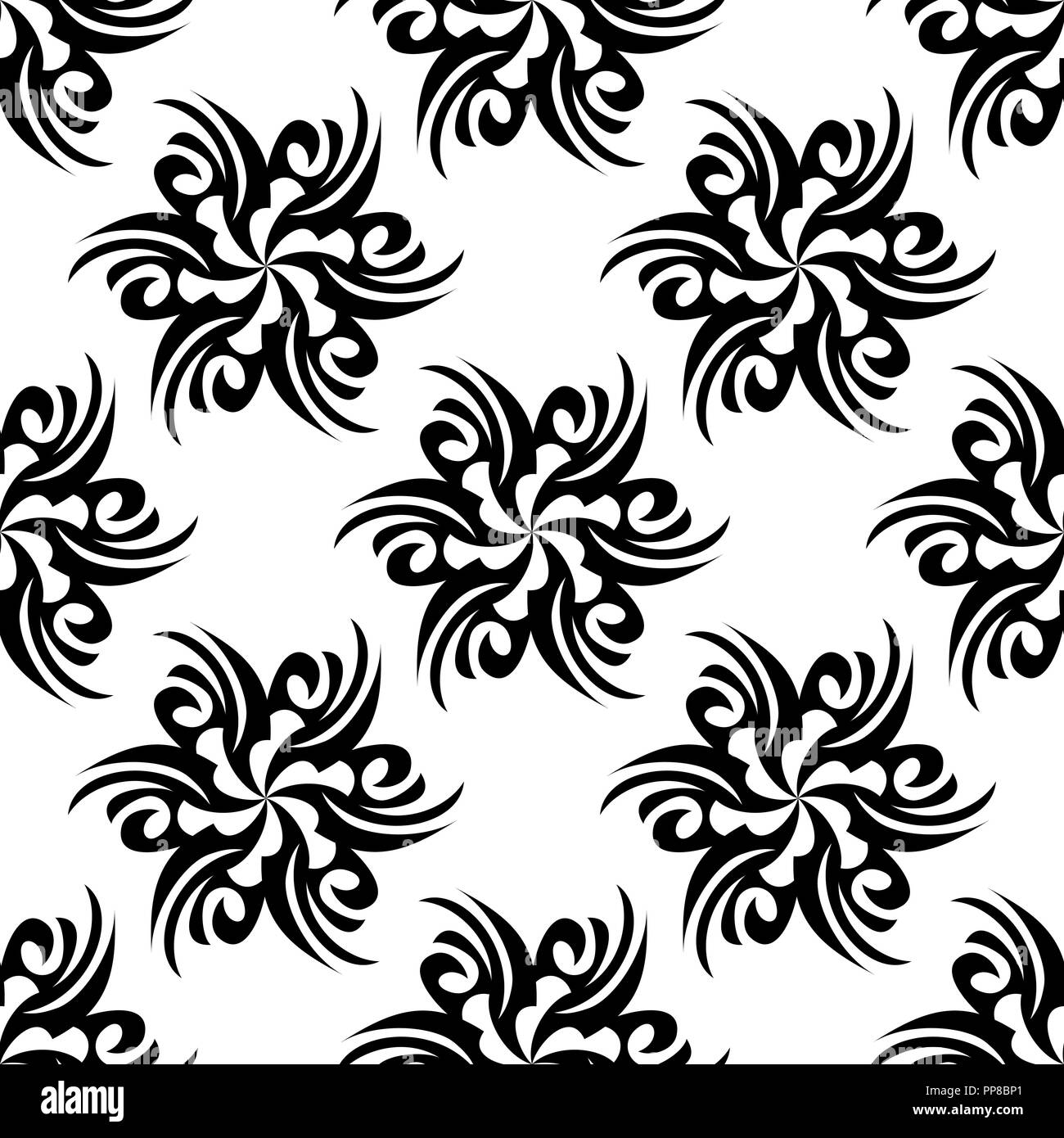 Vector illustration of seamless texture with decorative ornaments Stock ...