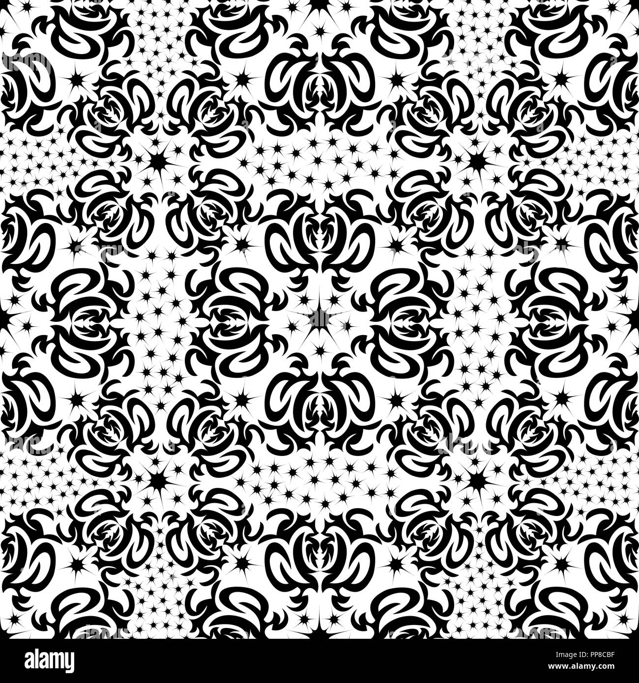 Vector illustration of seamless texture with decorative ornaments Stock ...