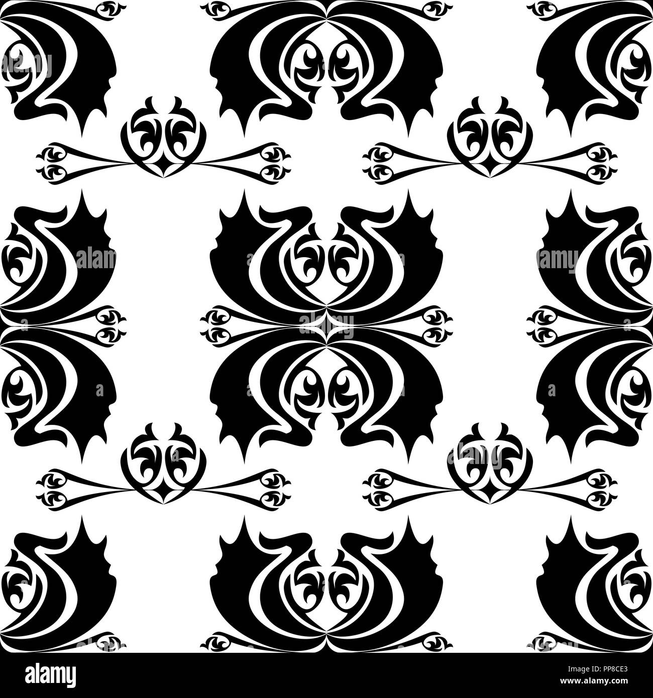 Vector illustration of seamless texture with decorative ornaments Stock ...