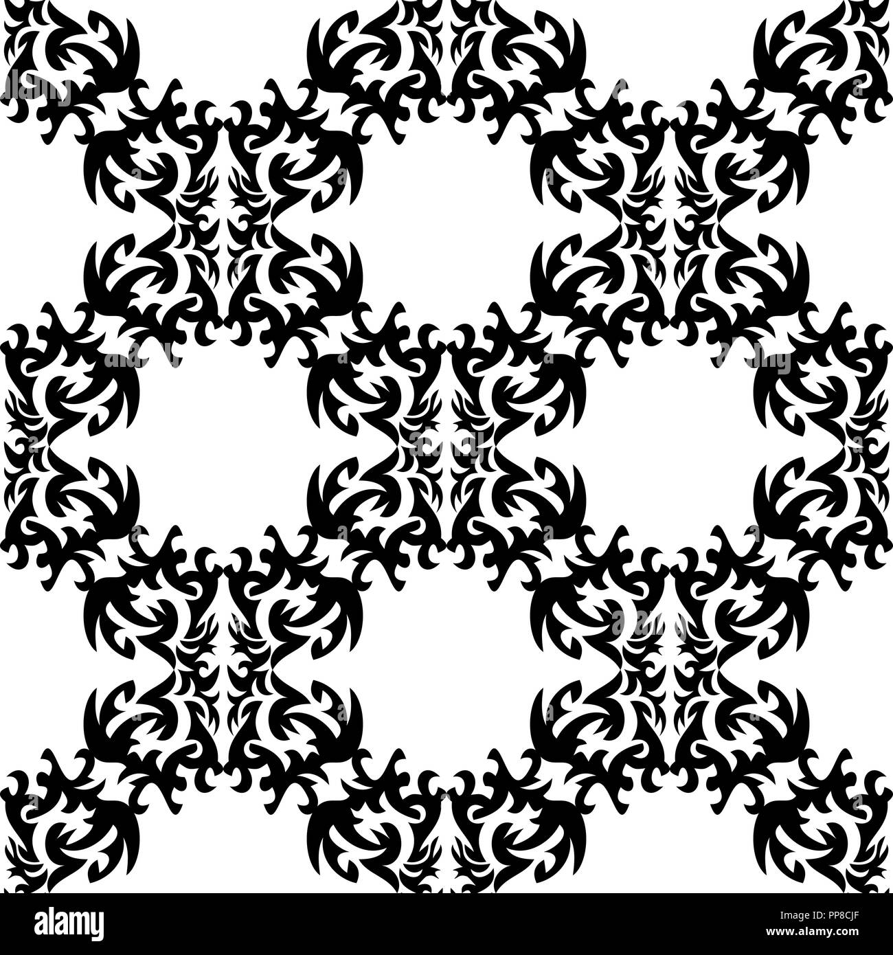 Vector illustration of seamless texture with decorative ornaments Stock ...