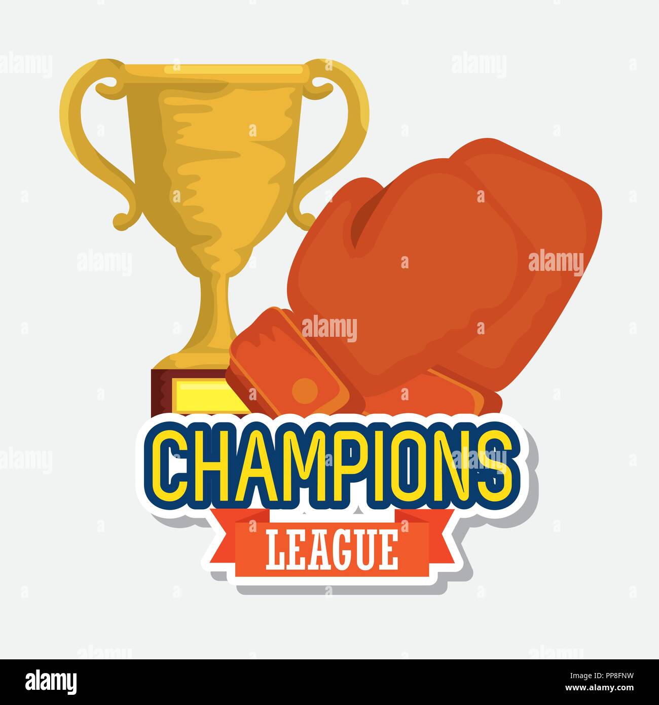 sport trophy cup champions with boxing gloves Stock Vector Image & Art ...