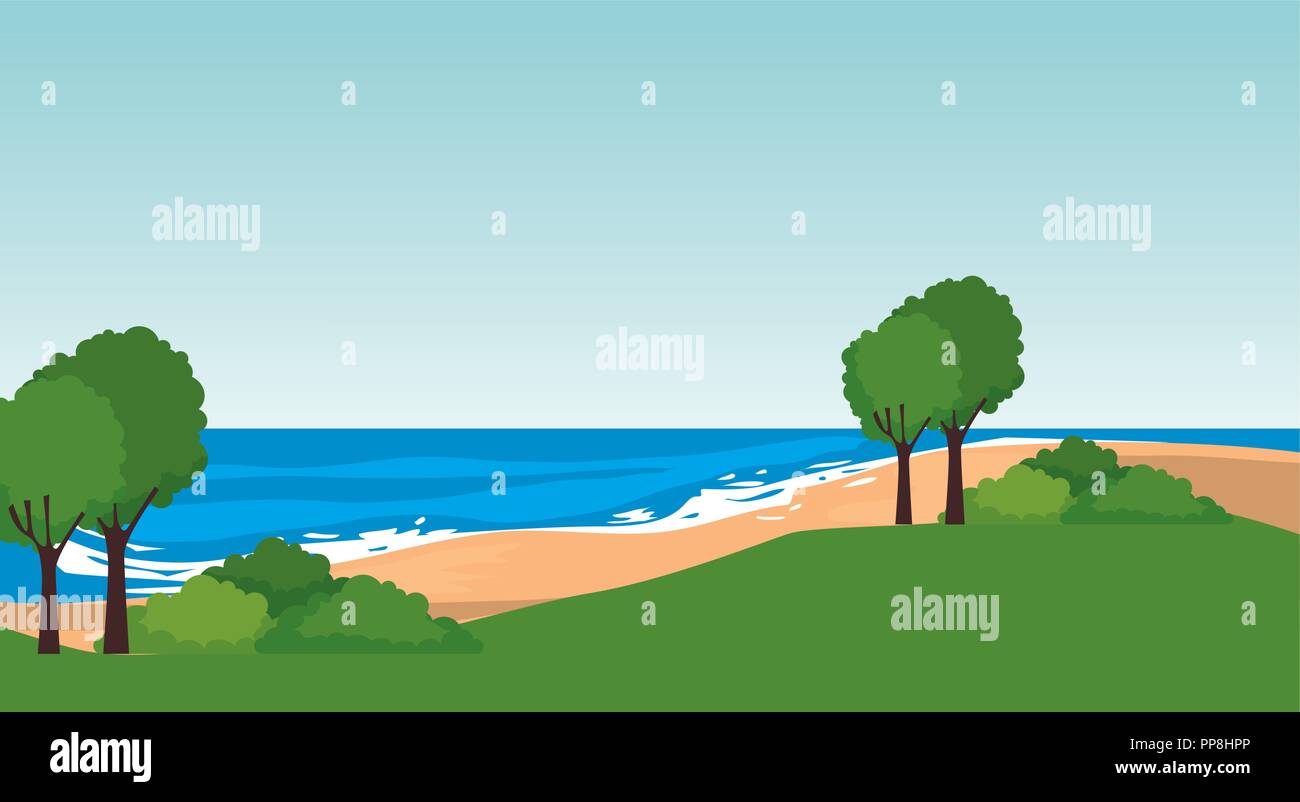 beach seascape scene icon Stock Vector Image & Art - Alamy