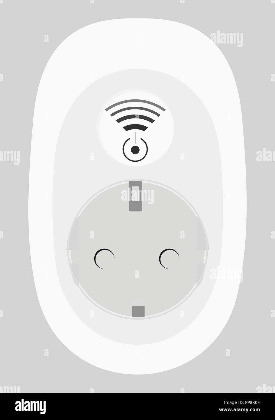 Socket for wi-fi charging. Modern technologies. Flat style. Vector illustration. Stock Vector
