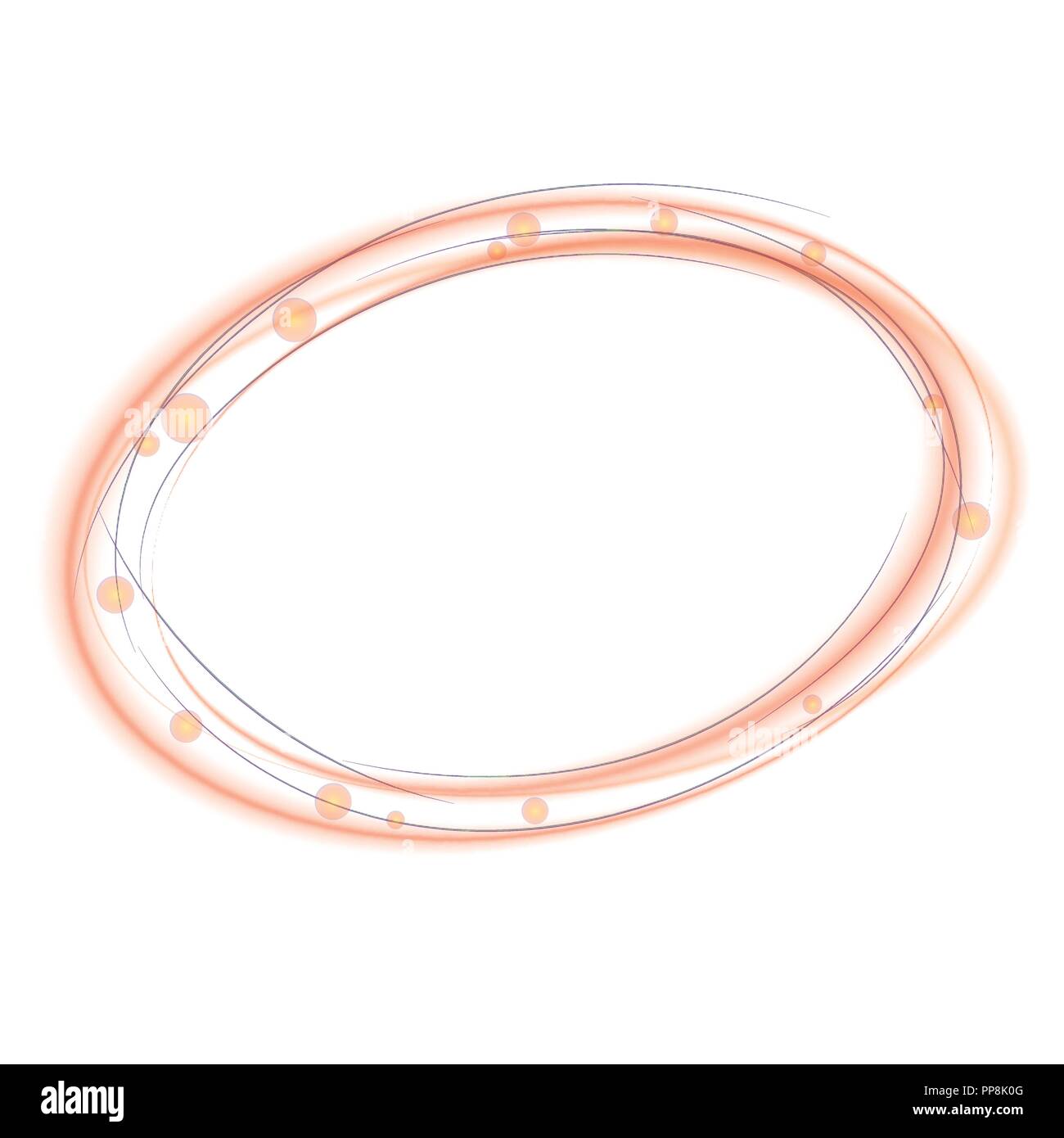 Abstract template with a translucent oval and spheres. Vector ...