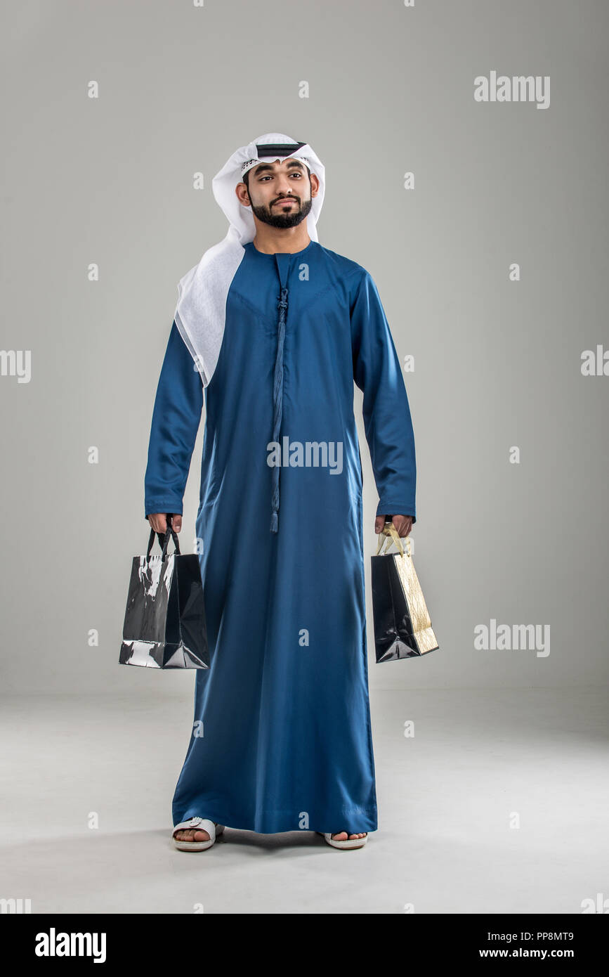 Portrait of arabic man with kandora in a studio Stock Photo Alamy