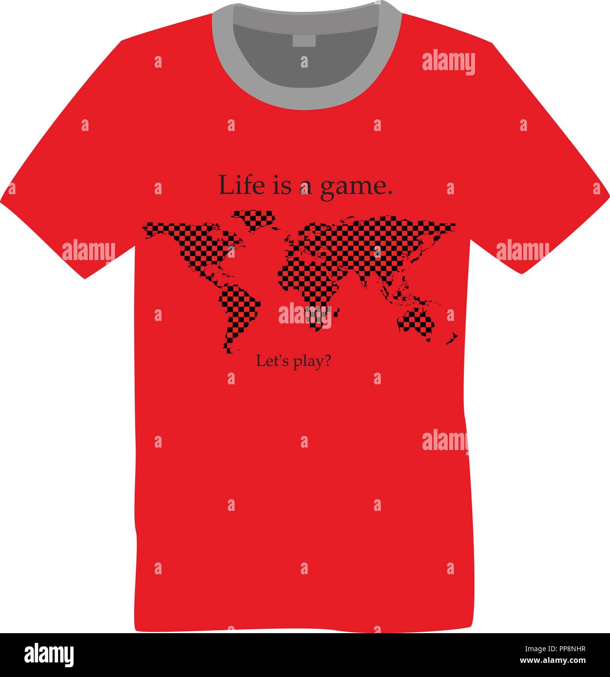 T-shirt with a conceptual print. Vector illustration. Print with world ...