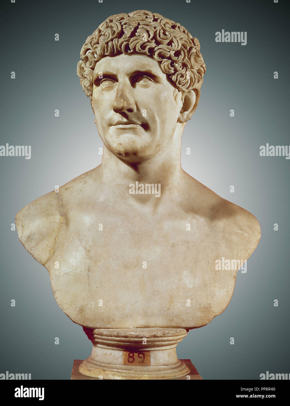 Bust of Mark Antony (Marcus Antonius) (83-30 BC), Roman politician and general.. Vatican museum. Location: MUSEOS VATICANOS-MUSEO PIO CLEMENTINO. VATICANO. Stock Photo