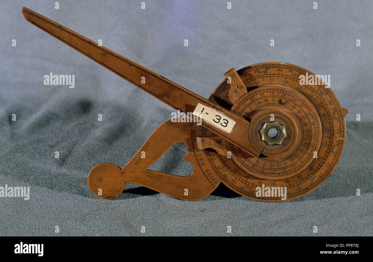 Nocturnal (instrument) of 1650. Location: MUSEO NAVAL / MINISTERIO DE MARINA. MADRID. SPAIN. Stock Photo