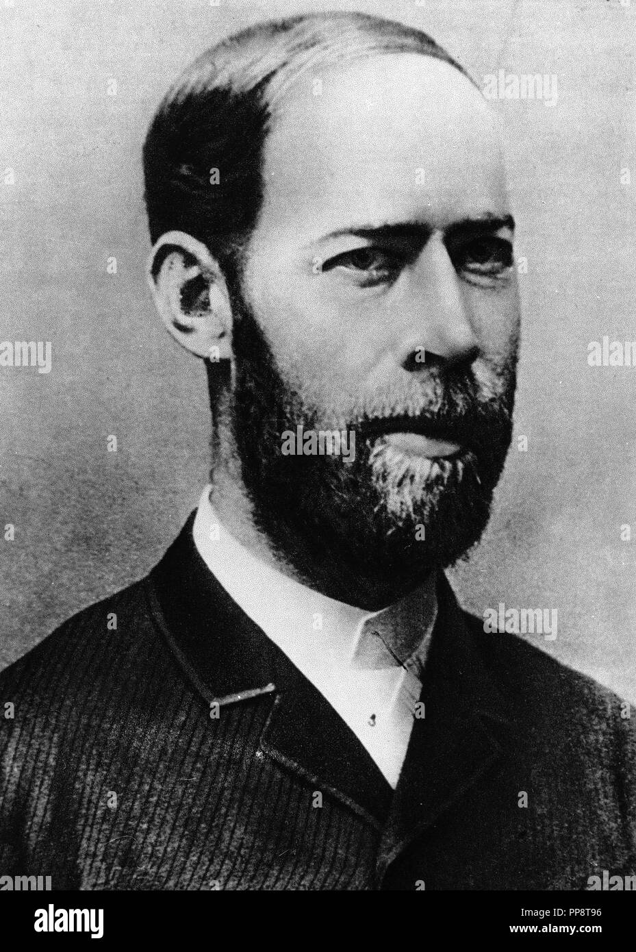 HEINRICH RUDOLPH HERTZ (1857/1894) - GERMAN PHYSICIST - DISCOVERED OF THE PHOTELECTRIC EFFECT AND THE PROPAGATION OF ELECTROMAGNETIC WAVES. Stock Photo