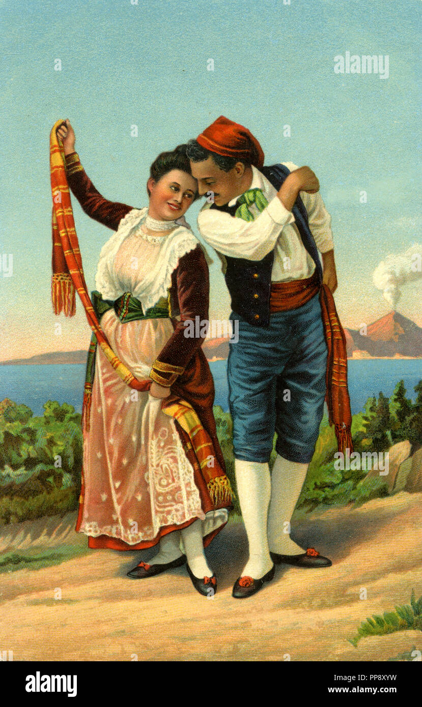 Greek couple in traditional clothes Stock Photo - Alamy