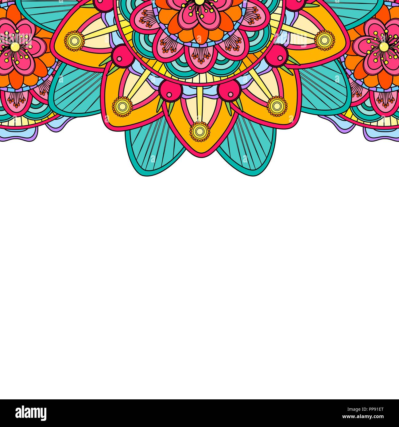 https www alamy com coloring mandala border isolated on a white background oriental ethnic boho element vintage arabic floral design decorative indian doodle vector i image220245616 html
