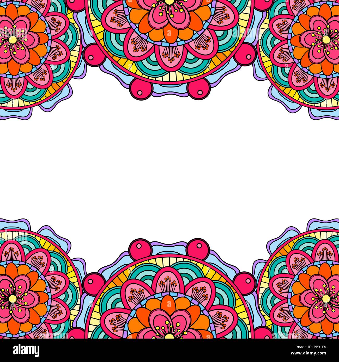 Coloring mandala border isolated on a white background, oriental ethnic  boho element, vintage arabic floral design, decorative indian doodle vector  i Stock Vector Image & Art - Alamy